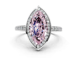White gold Fancy Pink Marquise  Halo Pave Band Solitaire Ring with Prong Setting_65