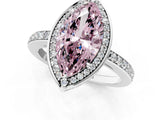 White gold Fancy Pink Marquise  Halo Pave Band Solitaire Ring with Prong Setting_66