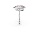 White gold Fancy Pink Marquise  Halo Pave Band Solitaire Ring with Prong Setting_67