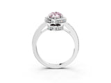 White gold Fancy Pink Marquise  Halo Pave Band Solitaire Ring with Prong Setting_69