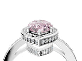 White gold Fancy Pink Marquise  Halo Pave Band Solitaire Ring with Prong Setting_70