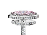 White gold Fancy Pink Marquise  Halo Pave Band Solitaire Ring with Prong Setting_71