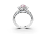 White gold Fancy Pink Marquise  Halo Pave Diamond Engagement Ring with Milgrain Detailing_54
