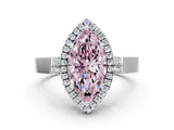 White gold Fancy Pink Marquise  Halo Pave Split Shank Prong Setting Ring_26