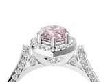 White gold Fancy Pink Marquise  Halo Pave Split Shank Prong Setting Ring_30