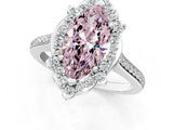White gold Fancy Pink Marquise  Halo Round Diamond Pave Band with Four-Prong Setting_51