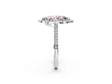 White gold Fancy Pink Marquise  Halo Round Diamond Pave Band with Four-Prong Setting_52