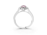 White gold Fancy Pink Marquise  Halo Round Diamond Pave Band with Four-Prong Setting_53