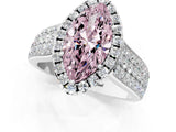 White gold Fancy Pink Marquise  Halo Round Diamond Pave Band with Prong Setting_25
