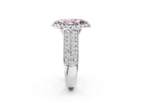 White gold Fancy Pink Marquise  Halo Round Diamond Pave Band with Prong Setting_26