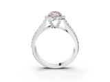 White gold Fancy Pink Marquise  Halo Round Diamond Pave Band with Prong Setting_27