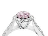 White gold Fancy Pink Marquise  Halo Round Diamond Pave Band with Prong Setting_28