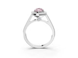 White gold Fancy Pink Marquise  Halo Solitaire Diamond Ring with Pave Band and Bezel Setting_52