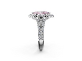 White gold Fancy Pink Marquise  Halo Split Shank Diamond Engagement Ring with Pave Band and Four-Prong Setting_56