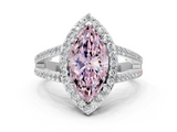 White gold Fancy Pink Marquise  Halo Split Shank Diamond Ring with Four-Prong Setting_32