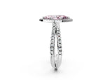 White gold Fancy Pink Marquise  Halo Split Shank Diamond Ring with Pavé Setting_28