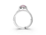 White gold Fancy Pink Marquise  Halo Split Shank Diamond Ring with Pavé Setting_29