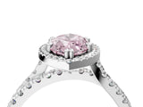 White gold Fancy Pink Marquise  Halo Split Shank Diamond Ring with Pavé Setting_30