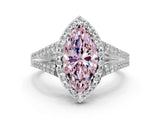 White gold Fancy Pink Marquise  Halo Split Shank Pave Diamond Ring with Four-Prong Setting_49