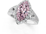 White gold Fancy Pink Marquise  Halo Split Shank Pave Diamond Ring with Four-Prong Setting_50