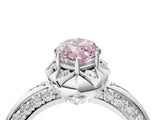 White gold Fancy Pink Marquise  Halo Split Shank Pave Diamond Ring with Petal Prong Setting_36