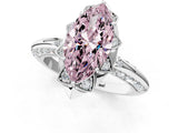 White gold Fancy Pink Marquise  Halo Split Shank Pave Diamond Ring with Petal Prong Setting_45
