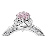 White gold Fancy Pink Marquise  Halo Split Shank Pave Diamond Ring with Petal Prong Setting_48