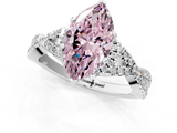 White gold Fancy Pink Marquise  Halo Twist Band Solitaire Prong Setting Ring_79