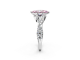 White gold Fancy Pink Marquise  Halo Twist Band Solitaire Prong Setting Ring_80