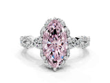 White gold Fancy Pink Marquise  Halo Twist Band Solitaire Ring with Six-Prong Setting_32