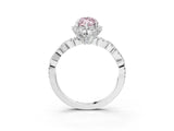 White gold Fancy Pink Marquise  Halo Twist Band Solitaire Ring with Six-Prong Setting_35