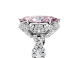 White gold Fancy Pink Marquise  Halo Twist Band Solitaire Ring with Six-Prong Setting_37