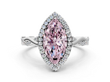 White gold Fancy Pink Marquise  Halo Twist Band Solitaire Ring_20