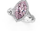 White gold Fancy Pink Marquise  Halo Twist Band Solitaire Ring_21