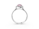 White gold Fancy Pink Marquise  Halo Twisted Band Four-Prong Diamond Ring_40
