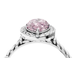 White gold Fancy Pink Marquise  Halo Twisted Band Four-Prong Diamond Ring_41