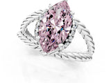 White gold Fancy Pink Marquise  Halo Twisted Band Four-Prong Ring_45