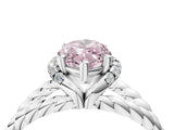 White gold Fancy Pink Marquise  Halo Twisted Band Four-Prong Ring_48
