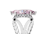 White gold Fancy Pink Marquise  Halo Twisted Band Four-Prong Ring_49