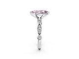 White gold Fancy Pink Marquise  Milgrain Bezel Diamond Engagement Ring with Solitaire Prong Setting_168