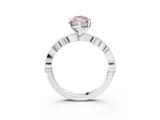 White gold Fancy Pink Marquise  Milgrain Bezel Diamond Engagement Ring with Solitaire Prong Setting_169