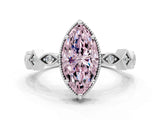 White gold Fancy Pink Marquise  Milgrain Marquise Diamond Twist Band Ring_62