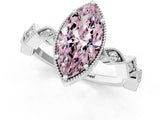 White gold Fancy Pink Marquise  Milgrain Marquise Diamond Twist Band Ring_63