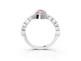 White gold Fancy Pink Marquise  Milgrain Marquise Diamond Twist Band Ring_64