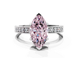 White gold Fancy Pink Marquise  Milgrain Pave Diamond Engagement Ring with Four-Prong Setting_165