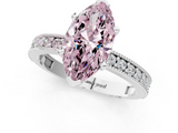 White gold Fancy Pink Marquise  Milgrain Pave Diamond Engagement Ring with Four-Prong Setting_166