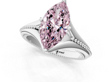 White gold Fancy Pink Marquise  Solitaire Beaded Band Six-Prong Setting_1