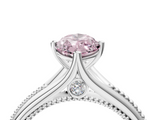 White gold Fancy Pink Marquise  Solitaire Beaded Band Six-Prong Setting_15