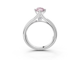 White gold Fancy Pink Marquise  Solitaire Beaded Band Six-Prong Setting_38
