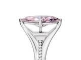 White gold Fancy Pink Marquise  Solitaire Beaded Band Six-Prong Setting_40